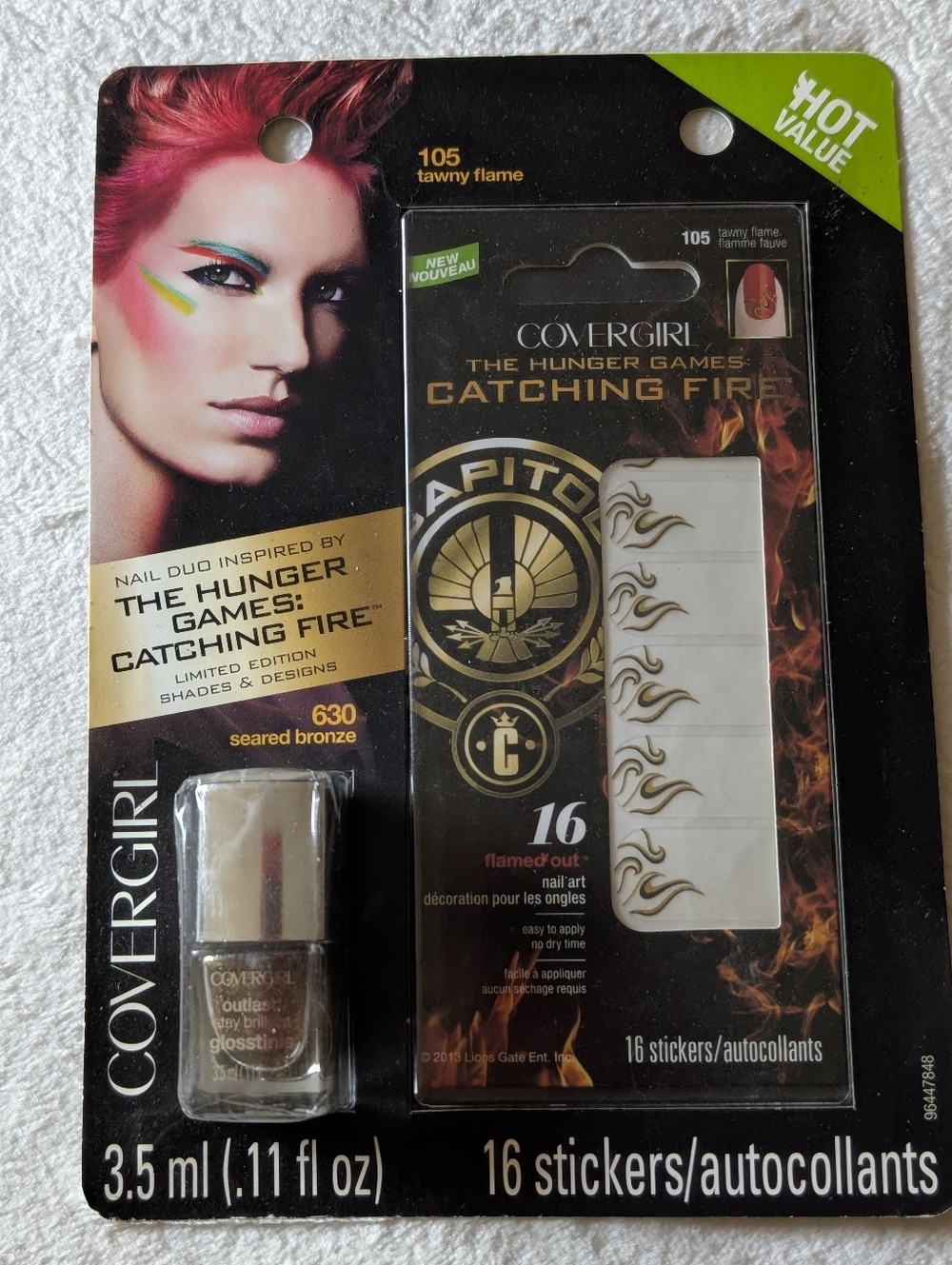 Unopened 2013 Hunger Games Seared Bronze Nail Duo Polish Decals Costume Cosplay